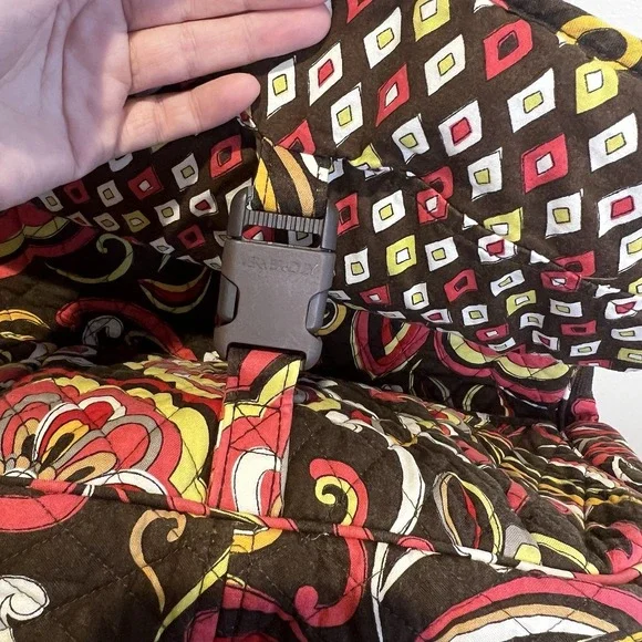 Messenger Bag in‎ Brown Fall Paisley Vera Bradley Zipper Pockets Crossbody - Picture 6 of 11